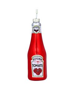 Gisela Graham Glass Bottle of Ketchup Decoration